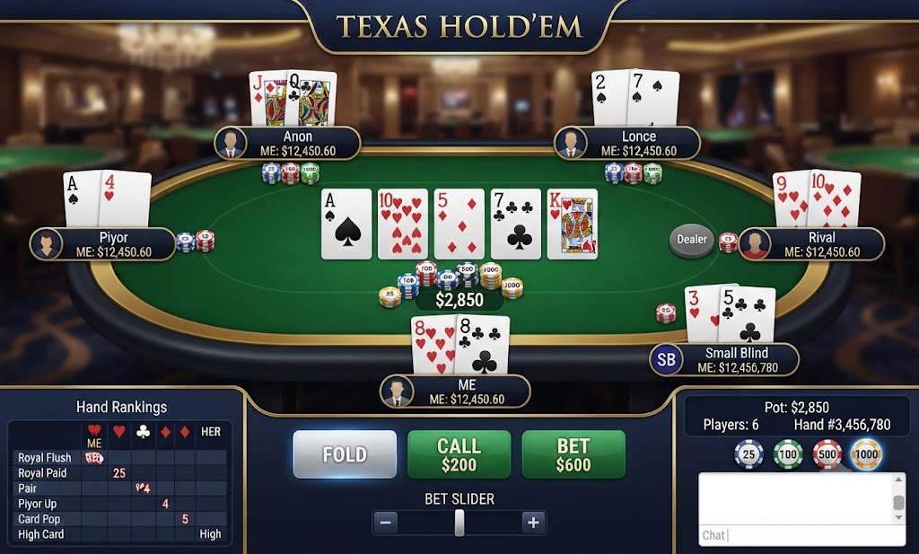 Texas Hold'em Poker at JILI17-PH – live poker table
